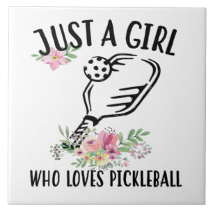 Gewoon een meisje dat van Pickleball houdt Tegeltje