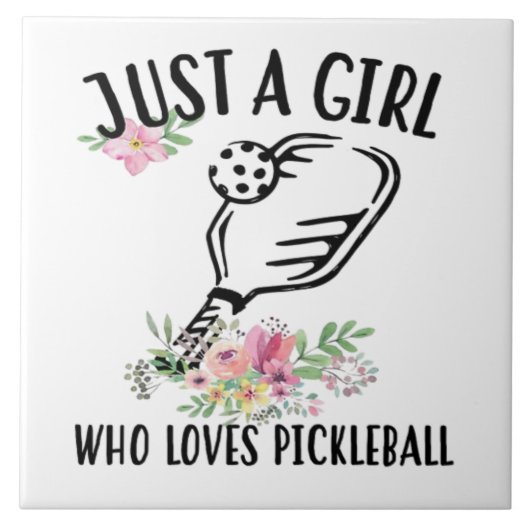 Gewoon een meisje dat van Pickleball houdt Tegeltje (Voorkant)