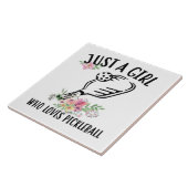 Gewoon een meisje dat van Pickleball houdt Tegeltje (Zijkant)