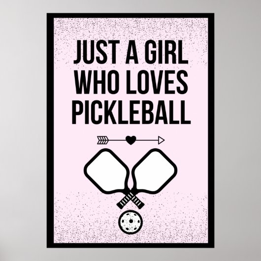 Gewoon een meisje dat van Pickleball Sporty Cute h Poster (Voorkant)