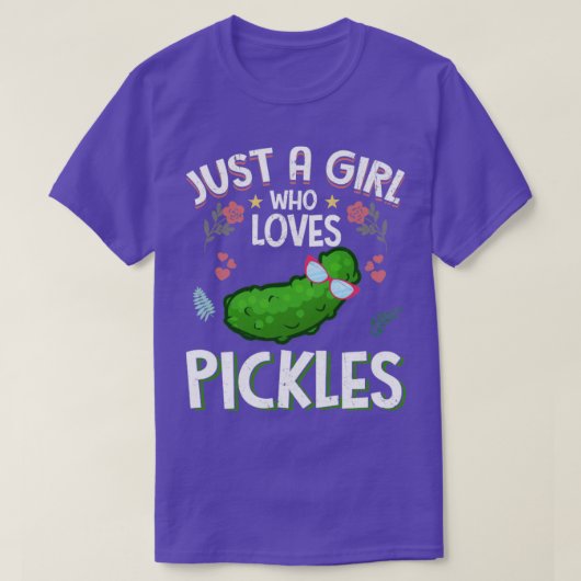 Gewoon een meisje dat van Pickles Funny Farmer hou T-shirt (Design voorkant)