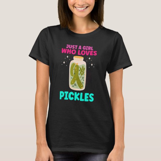 Gewoon een meisje dat van Pickles houdt die Vegan  T-shirt (Voorkant)