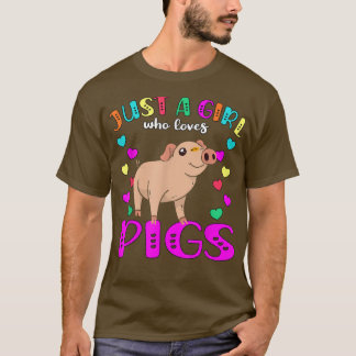 Gewoon een meisje dat van Pigs3579 houdt T-shirt