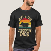 Gewoon een meisje dat van Pigs Harvest Farming Bar T-shirt (Voorkant)