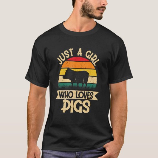 Gewoon een meisje dat van Pigs Harvest Farming Bar T-shirt (Voorkant)