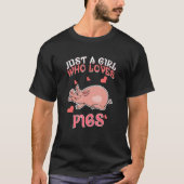 Gewoon een meisje dat van Pigs Harvest Farming Bar T-shirt (Voorkant)
