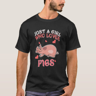 Gewoon een meisje dat van Pigs Harvest Farming Bar T-shirt