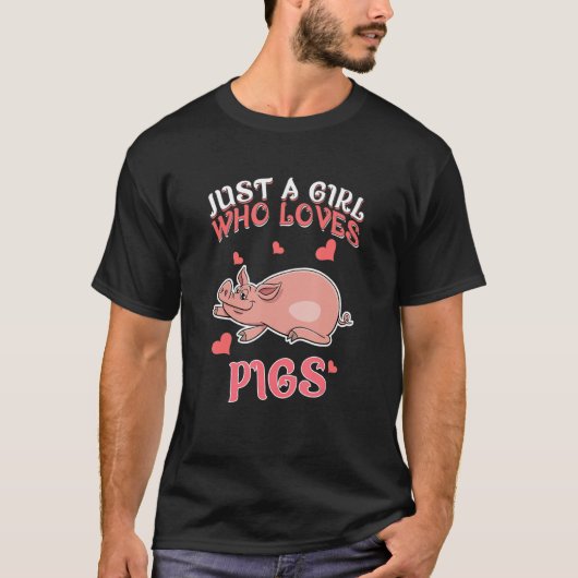 Gewoon een meisje dat van Pigs Harvest Farming Bar T-shirt (Voorkant)