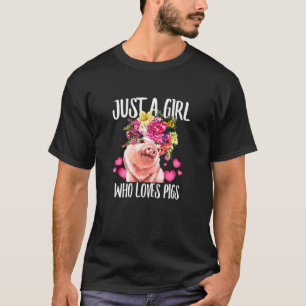 Gewoon een meisje dat van pigs pap-dy mam jongen B T-shirt