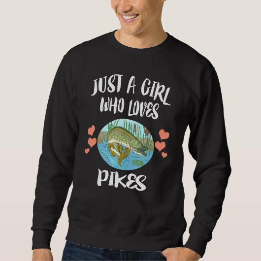 Gewoon een meisje dat van Pikes Fish houdt Trui (Voorkant)