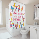 Gewoon een meisje dat van pikkers houdt douchegordijn (In situ)