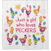 Gewoon een meisje dat van pikkers houdt douchegordijn (Voorkant)