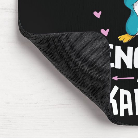 Gewoon een meisje dat van pinguïns en karate cadea muismat (Hoek)