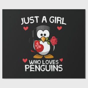 Gewoon een meisje dat van pinguïns houdt cadeaupapier