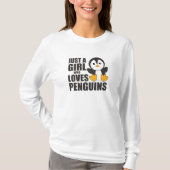 Gewoon een meisje dat van pinguïns houdt - Cute Pe T-shirt (Voorkant)