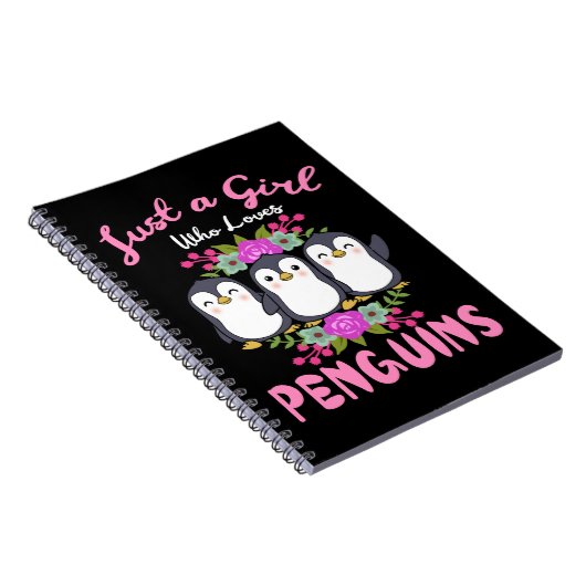 Gewoon een meisje dat van pinguïns houdt Gift Wome Notitieboek (Rechterzijde)