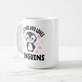 gewoon een meisje dat van pinguïns houdt koffiemok (Voorkant links)