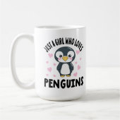 gewoon een meisje dat van pinguïns houdt koffiemok (Links)