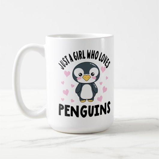 gewoon een meisje dat van pinguïns houdt koffiemok (Links)