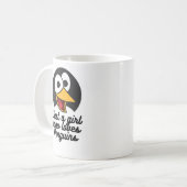 Gewoon een meisje dat van pinguïns houdt koffiemok (Voorkant links)