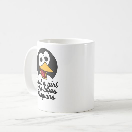 Gewoon een meisje dat van pinguïns houdt koffiemok (Voorkant links)