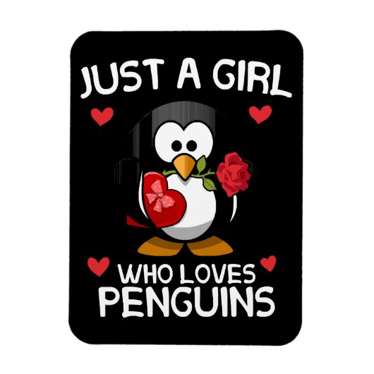Gewoon een meisje dat van pinguïns houdt magneet (Verticaal)