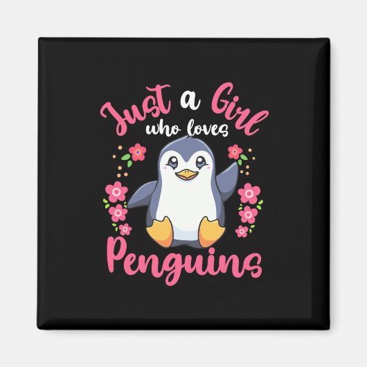 Gewoon een meisje dat van pinguïns houdt magneet (Voorkant)
