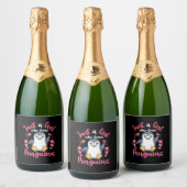 Gewoon een meisje dat van pinguïns houdt sparkling wijnetiket (Flessen)