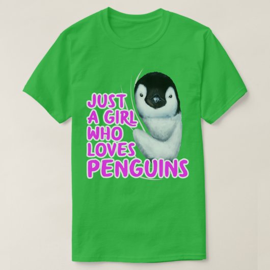 Gewoon een meisje dat van pinguïns houdt t-shirt (Design voorkant)