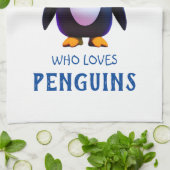 Gewoon een meisje dat van Pinguïns houdt Theedoek (Gevouwen)