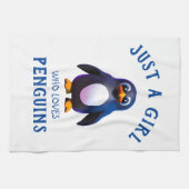 Gewoon een meisje dat van Pinguïns houdt Theedoek (Horizontaal)