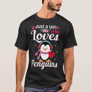 Gewoon een meisje dat van pinguïns houdt voor meis t-shirt