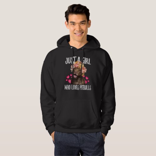 Gewoon een meisje dat van Pit Bulls houdt... van d Hoodie (Voorkant volledig)