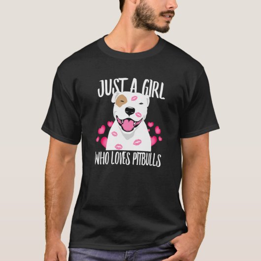 Gewoon een meisje dat van Pit-Bulls houdt... van d T-shirt (Voorkant)