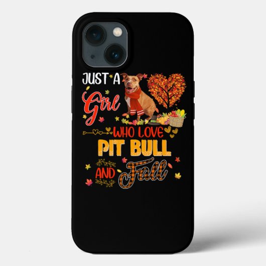 Gewoon een meisje dat van Pitbull houdt en Herfst  Case-Mate iPhone Case (Achterkant)