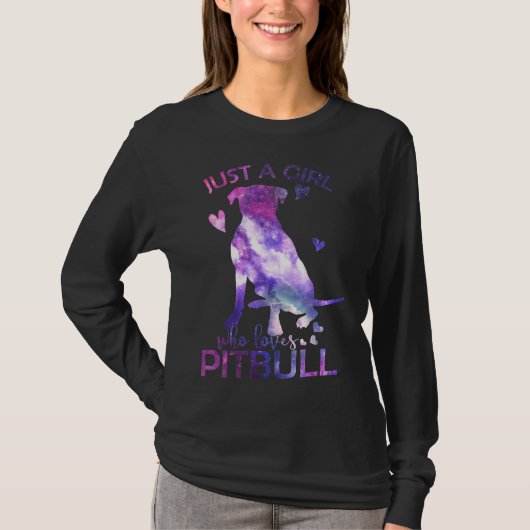 Gewoon een meisje dat van Pitbull houdt T-shirt (Voorkant)