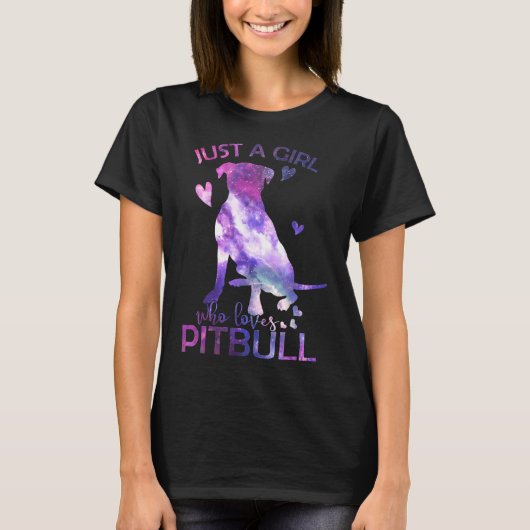 Gewoon een meisje dat van Pitbull houdt T-shirt (Voorkant)