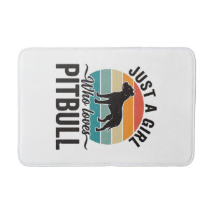 Gewoon een meisje dat van Pitbull houdt Vintage ho Badmat