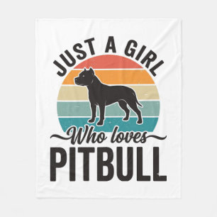 Gewoon een meisje dat van Pitbull houdt Vintage ho Fleece Deken