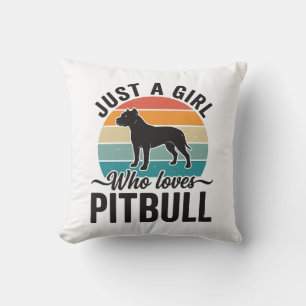 Gewoon een meisje dat van Pitbull houdt Vintage ho Kussen