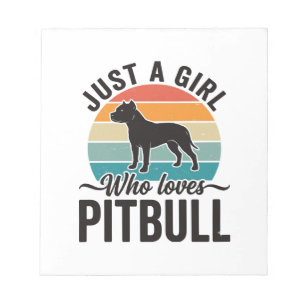 Gewoon een meisje dat van Pitbull houdt Vintage ho Notitieblok