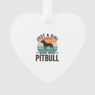 Gewoon een meisje dat van Pitbull houdt Vintage ho Ornament