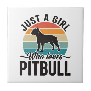 Gewoon een meisje dat van Pitbull houdt Vintage ho Tegeltje