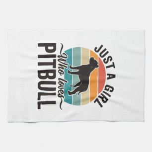 Gewoon een meisje dat van Pitbull houdt Vintage ho Theedoek