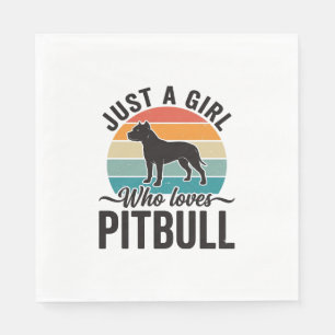 Gewoon een meisje dat van Pitbull-vintage-hondende Servet