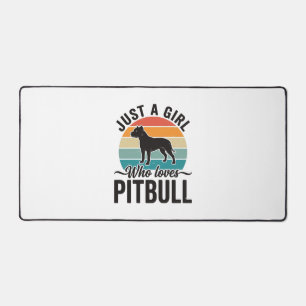 Gewoon een meisje dat van Pitbull-vintage-hondenon Bureaumat