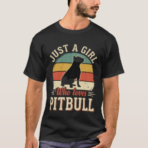 Gewoon een meisje dat van Pitbull-vintage houdt T-shirt