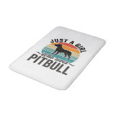 Gewoon een meisje dat van Pitbull-vintagehondenont Badmat (Gekanteld)