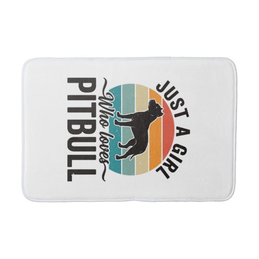 Gewoon een meisje dat van Pitbull-vintagehondenont Badmat (Voorkant)