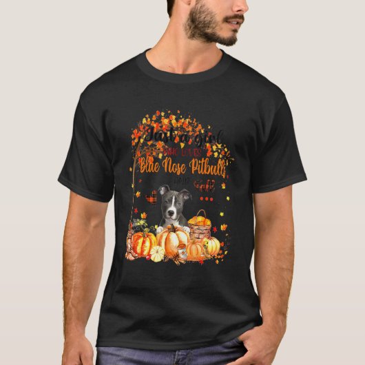 Gewoon Een Meisje Dat Van Pitbulls En Herfst Dankd T-shirt (Voorkant)